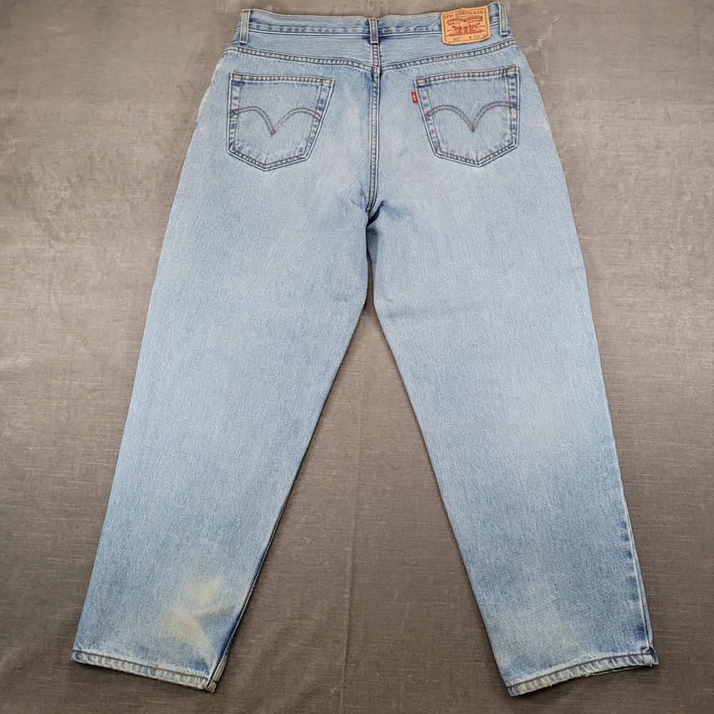 Levis 560 Y2K Vintage Jeans Mens Actual Sz 36x29 Blue Light Wash Tapered Denim - Picture 5 of 9